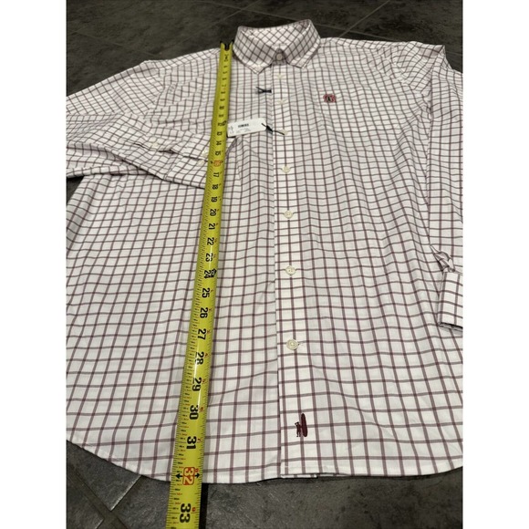 NWTS Mens johnnie-O Signor Prep-Formance Button Up Shirt XL Stanford NCAA Maroon - Picture 4 of 7